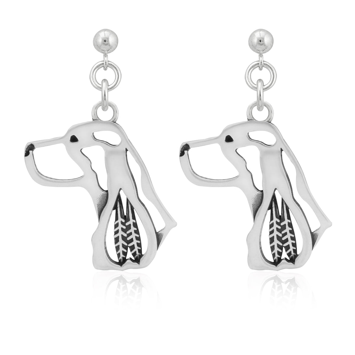 English Springer Spaniel Earrings in Sterling Silver