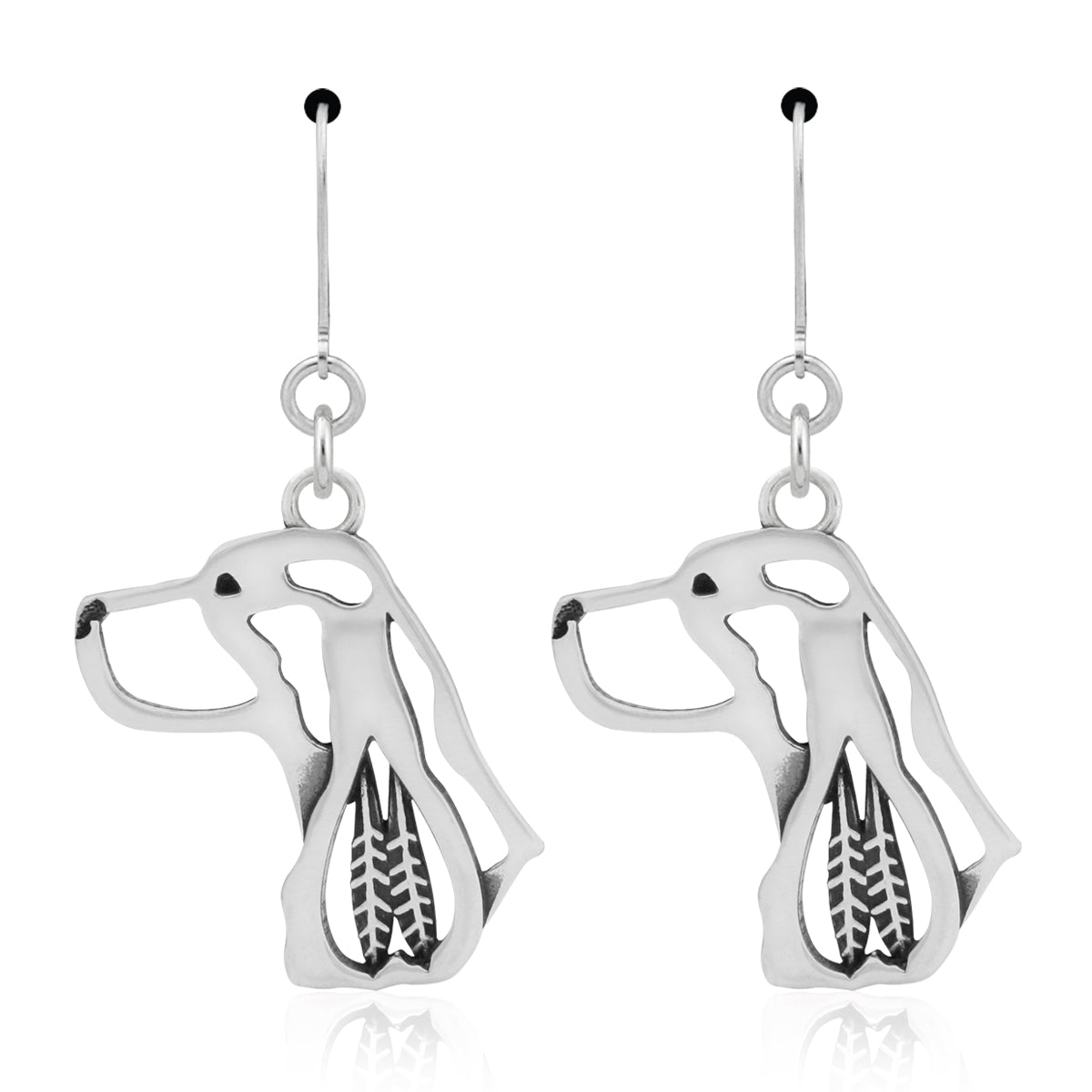 English Springer Spaniel Earrings in Sterling Silver