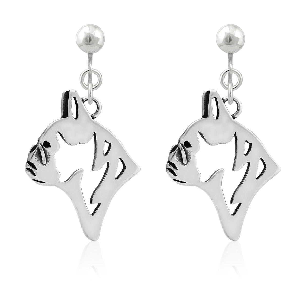 French Bulldog Earrings in Sterling Silver