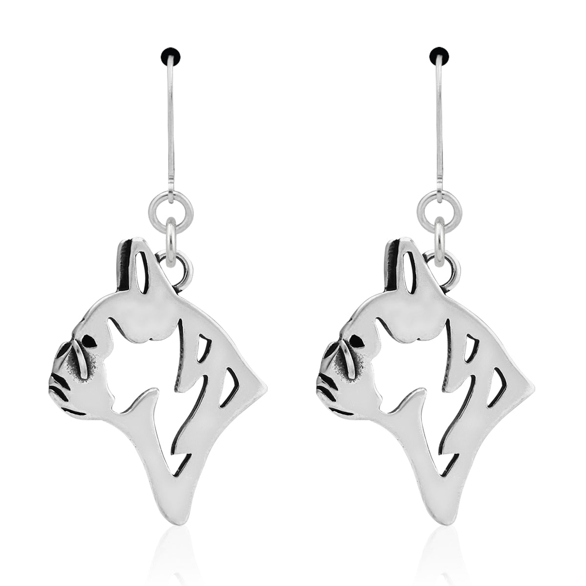French Bulldog Earrings in Sterling Silver