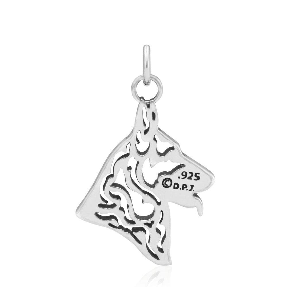 German Shepherd Necklace in Sterling Silver