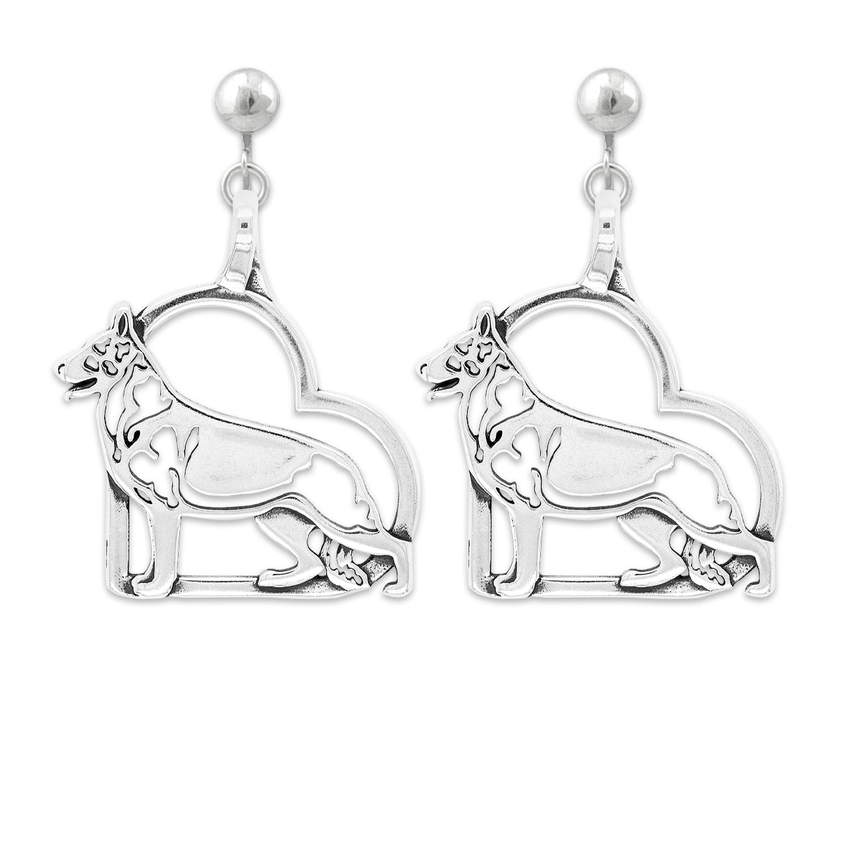 German Shepherd Heart Earrings