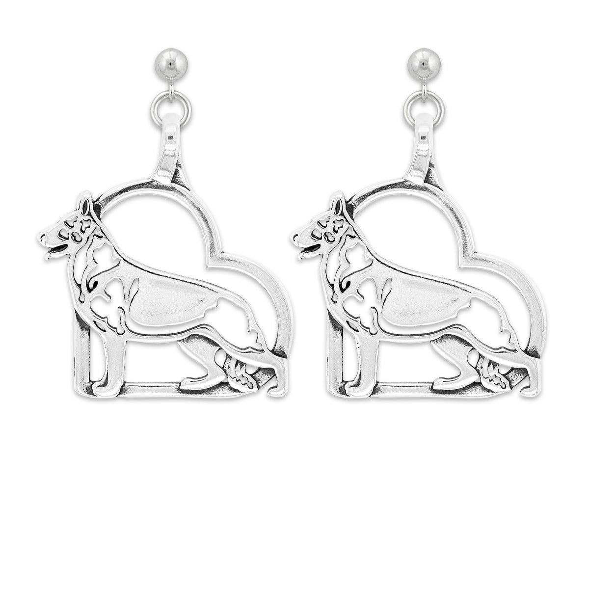 German Shepherd Heart Earrings