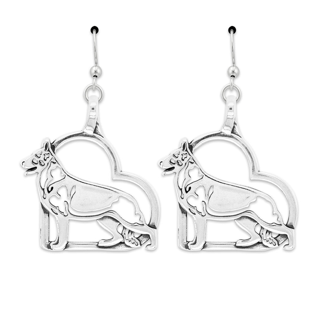 German Shepherd Heart Earrings