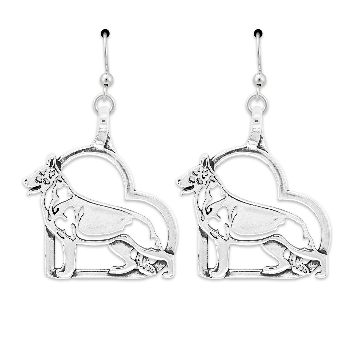 German Shepherd Heart Earrings