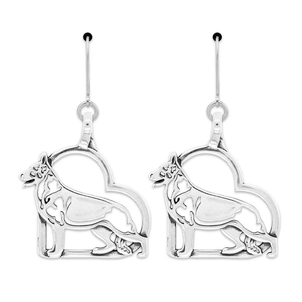 German Shepherd Heart Earrings