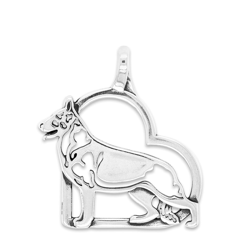 German Shepherd Heart Necklace