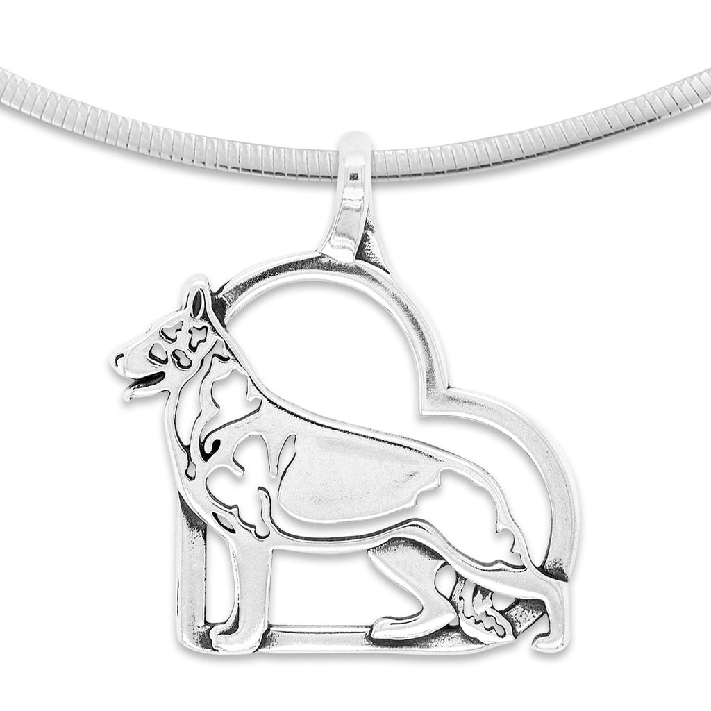 German Shepherd Heart Necklace