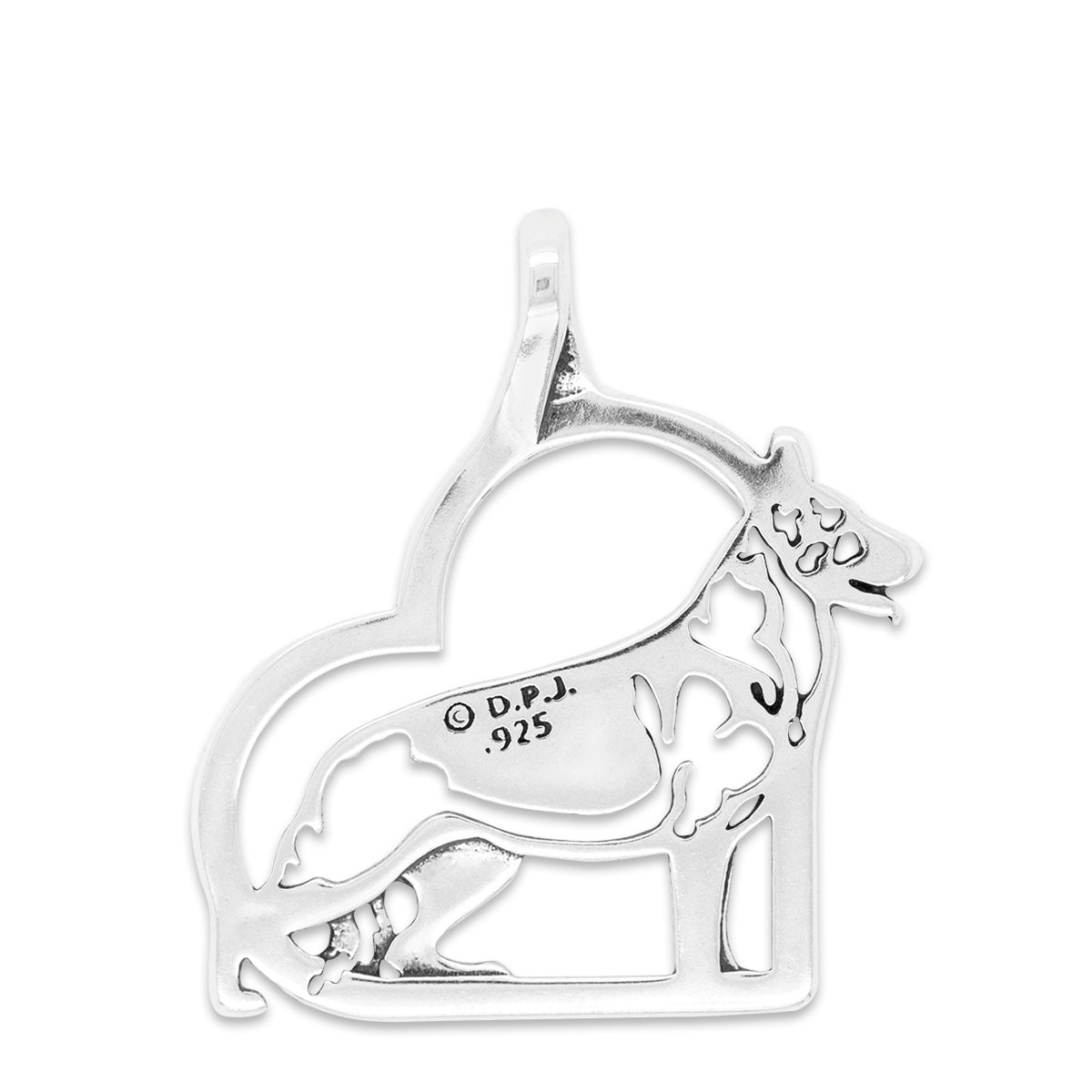 German Shepherd Heart Necklace