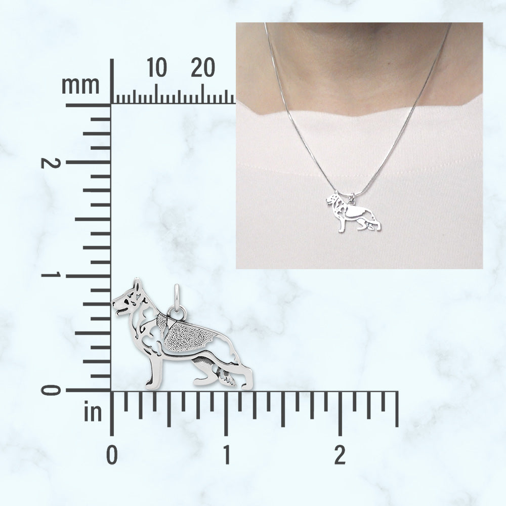 Sterling Silver German Shepherd Necklace Jewelry