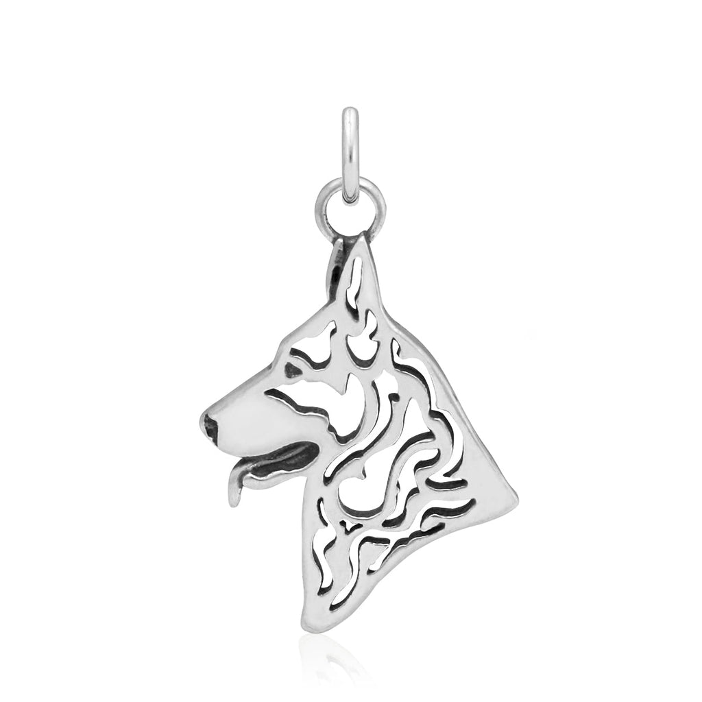 German Shepherd Necklace in Sterling Silver