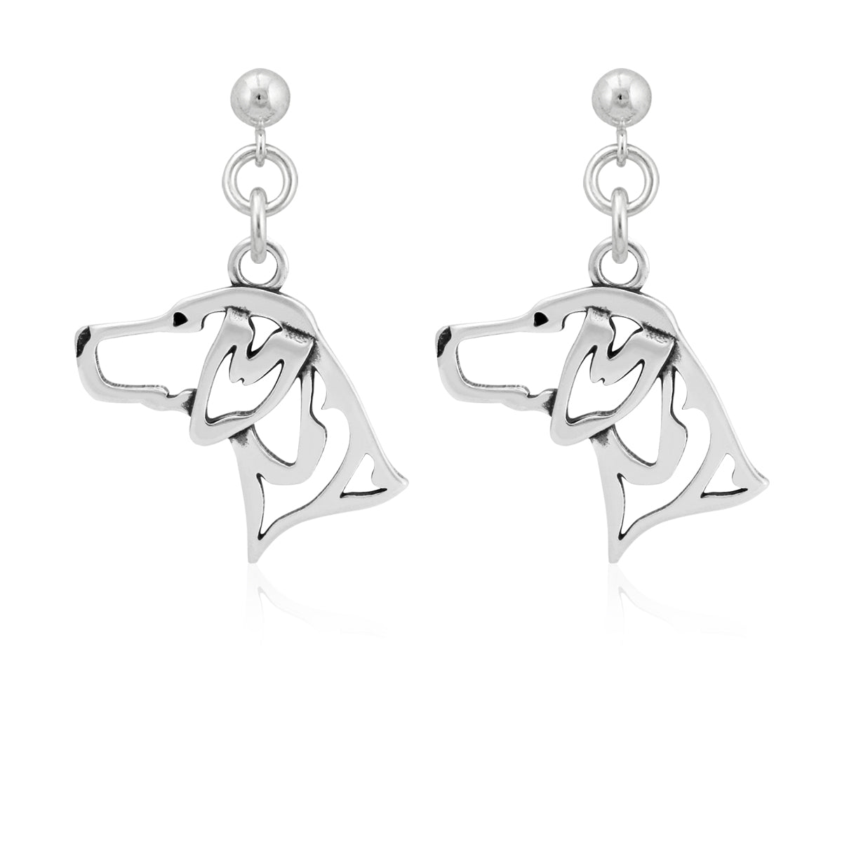 German Shorthaired Pointer Earrings in Sterling Silver
