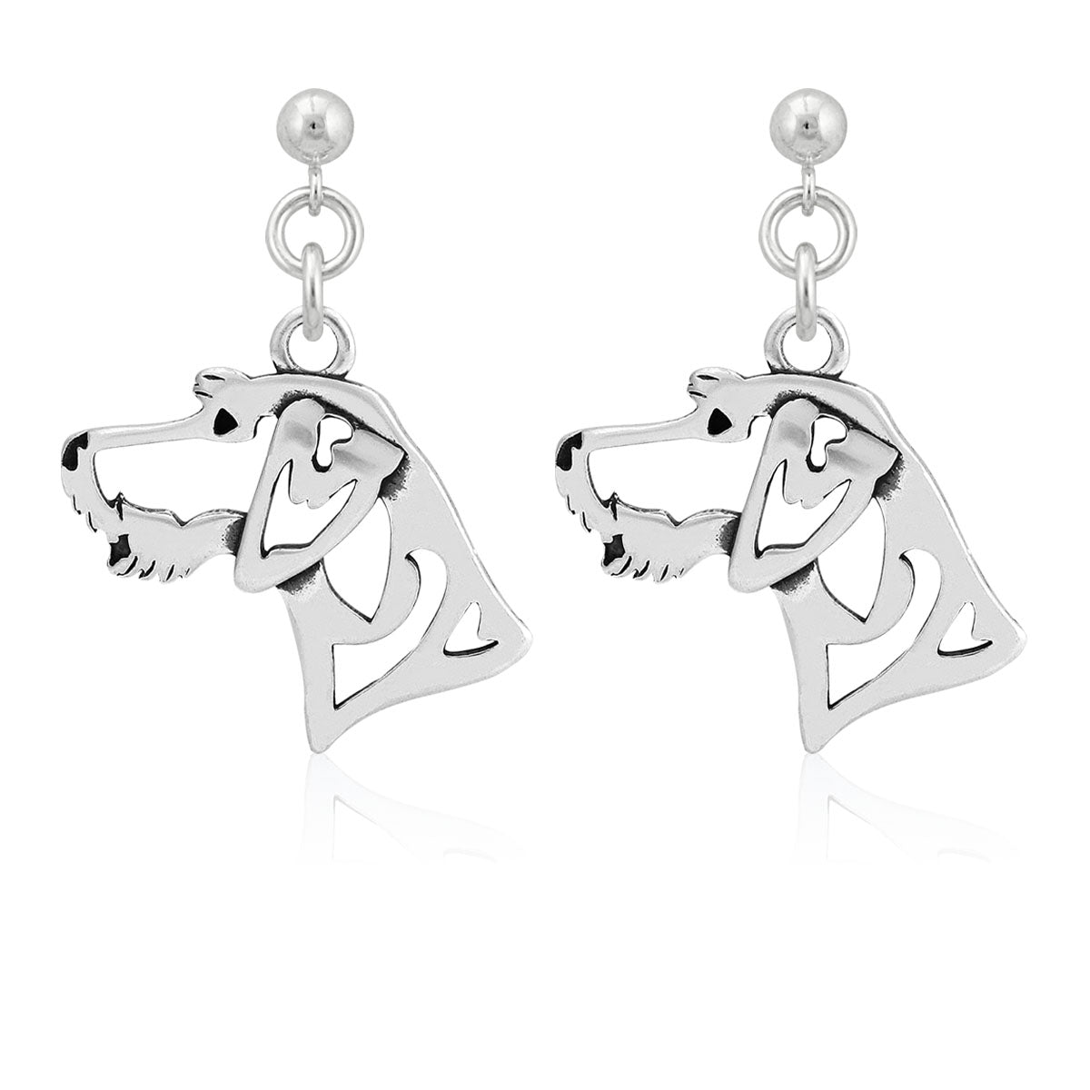 German Wirehaired Pointer Earrings in Sterling Silver