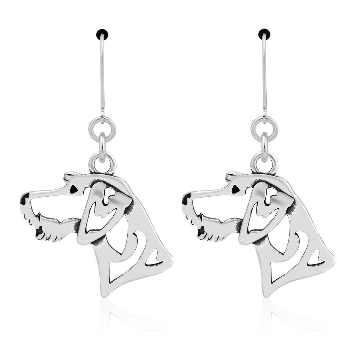 German Wirehaired Pointer Earrings in Sterling Silver
