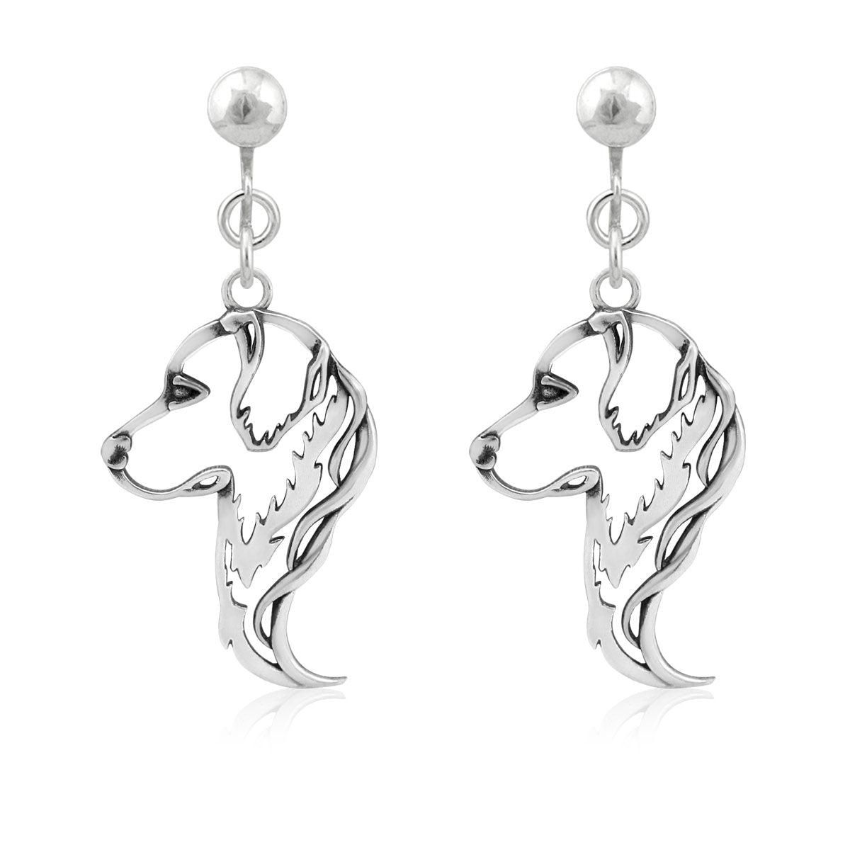 Golden Retriever Earrings in Sterling Silver