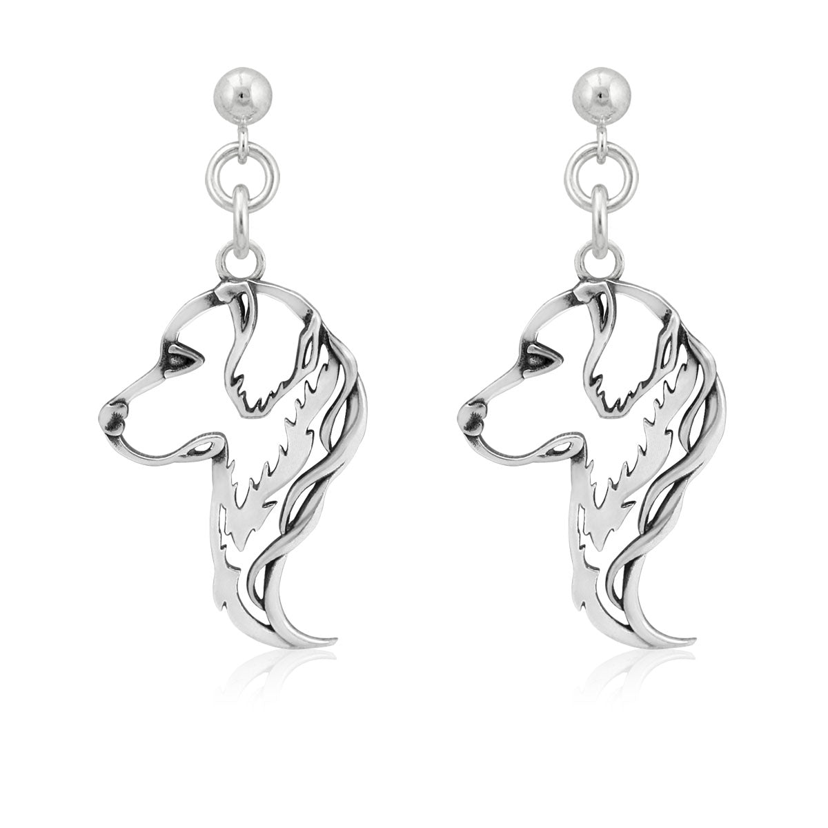 Golden Retriever Earrings in Sterling Silver