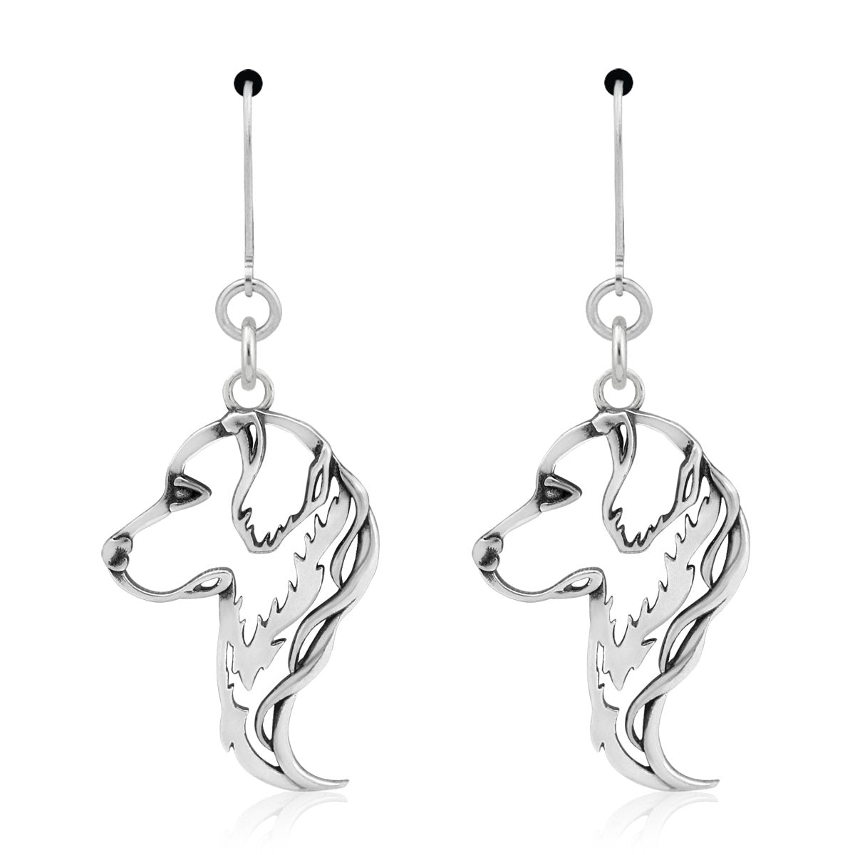 Golden Retriever Earrings in Sterling Silver