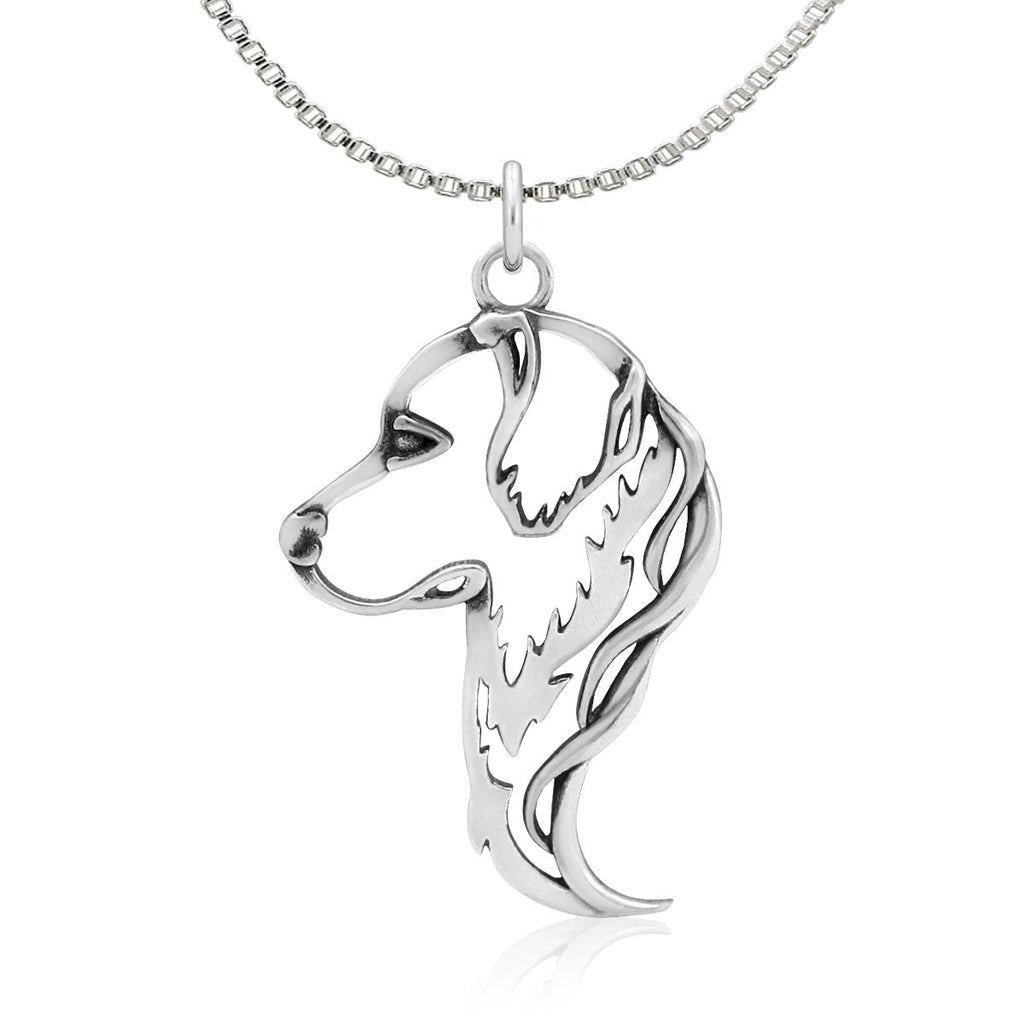 Golden Retriever Necklace in Sterling Silver