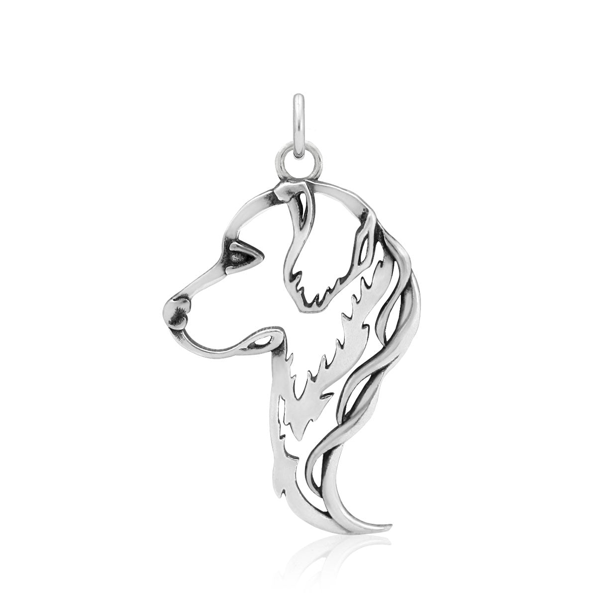 Golden Retriever Necklace in Sterling Silver