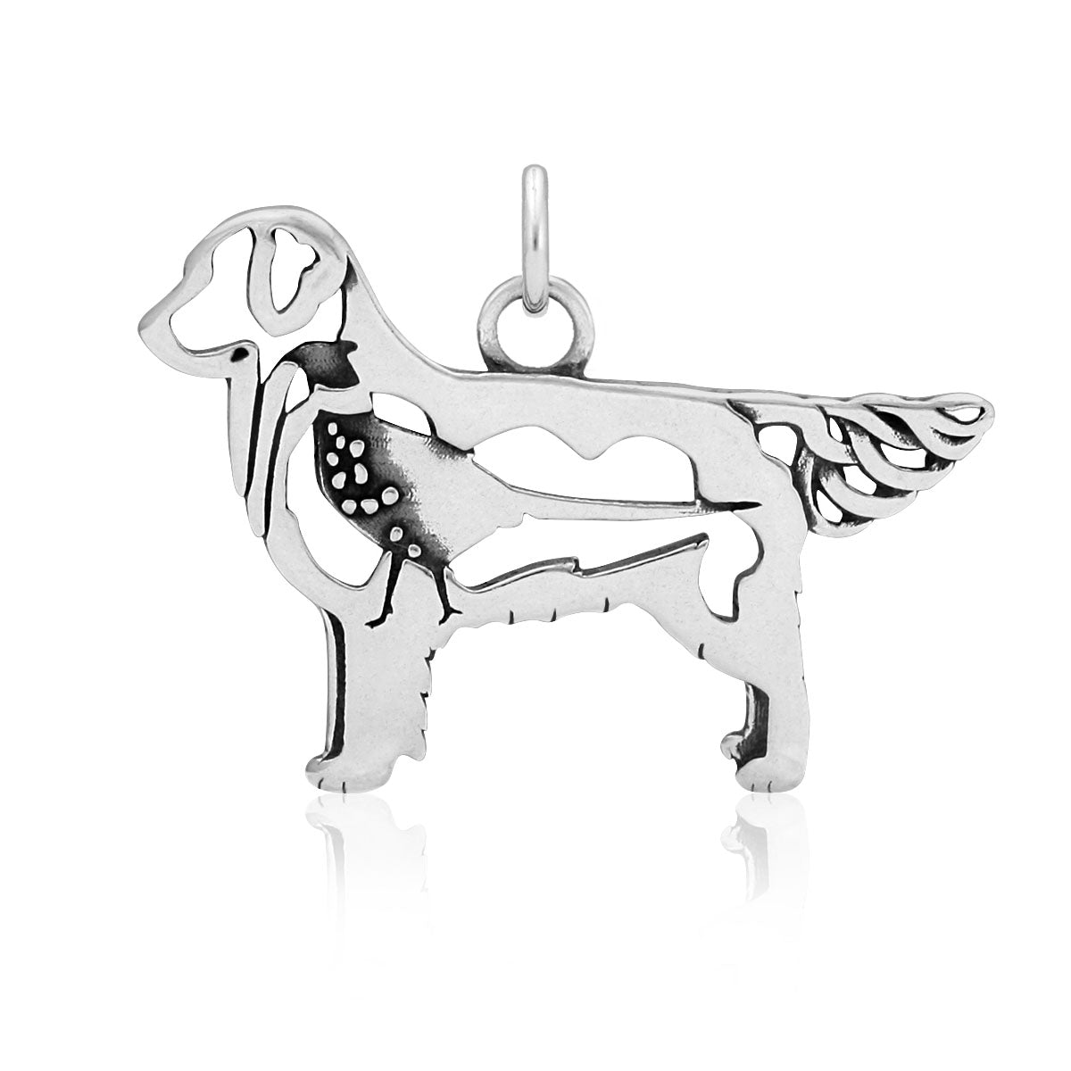 Sterling Silver Golden Retriever Necklace Pendant