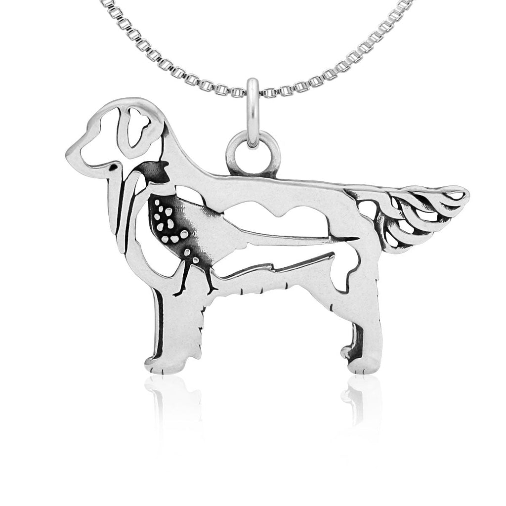 Sterling Silver Golden Retriever Necklace Pendant
