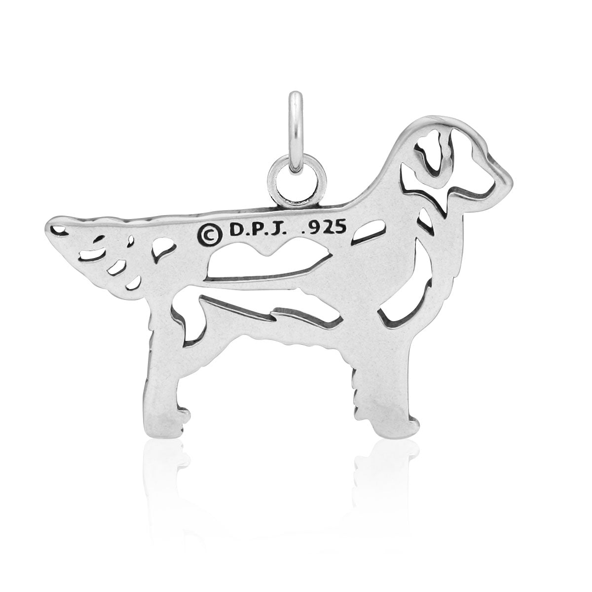 Sterling Silver Golden Retriever Necklace Pendant
