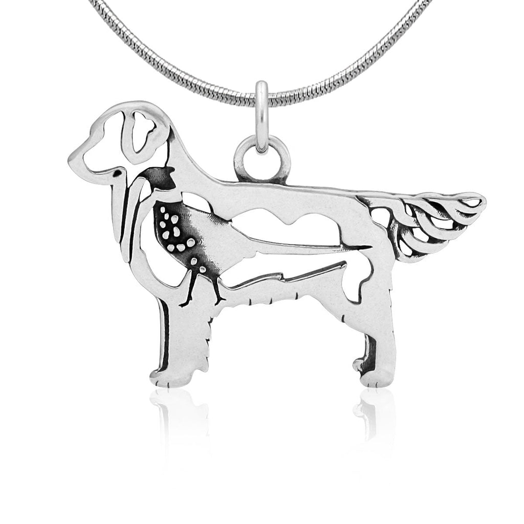 Sterling Silver Golden Retriever Necklace Pendant