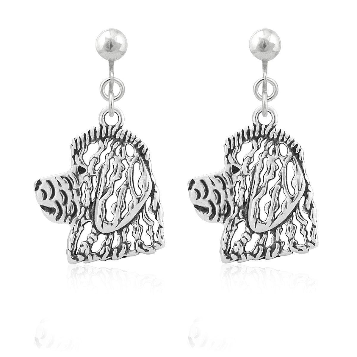 Goldendoodle Earrings in Sterling Silver