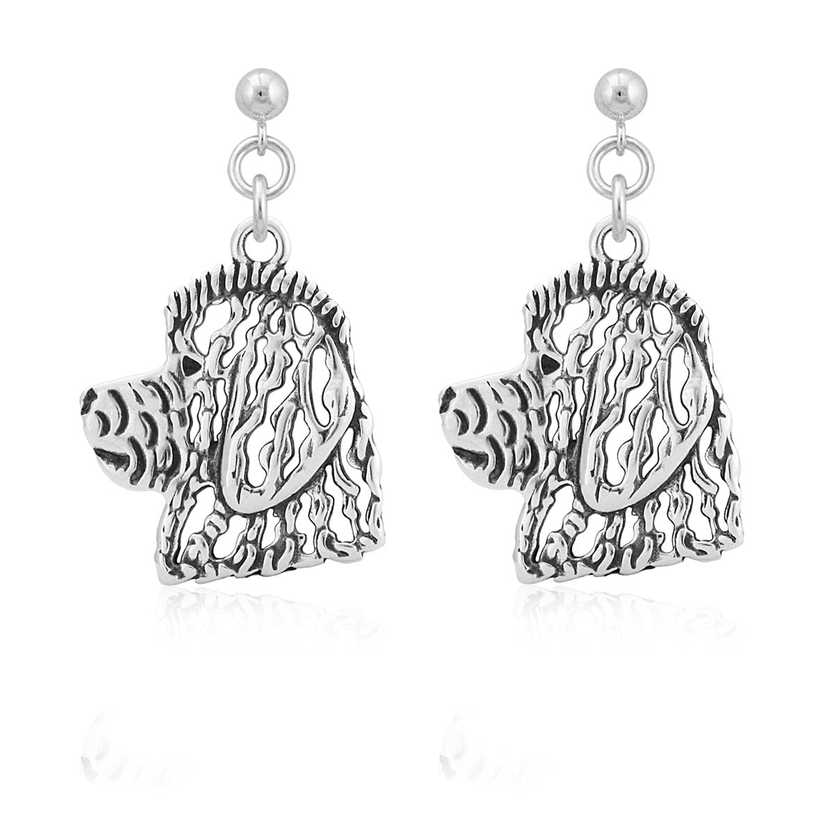 Goldendoodle Earrings in Sterling Silver
