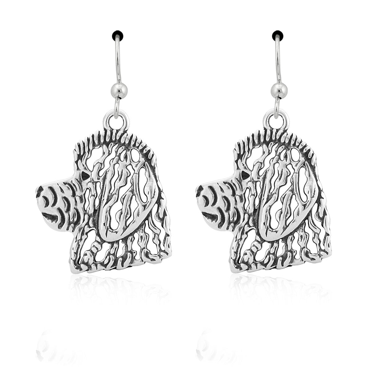 Goldendoodle Earrings in Sterling Silver