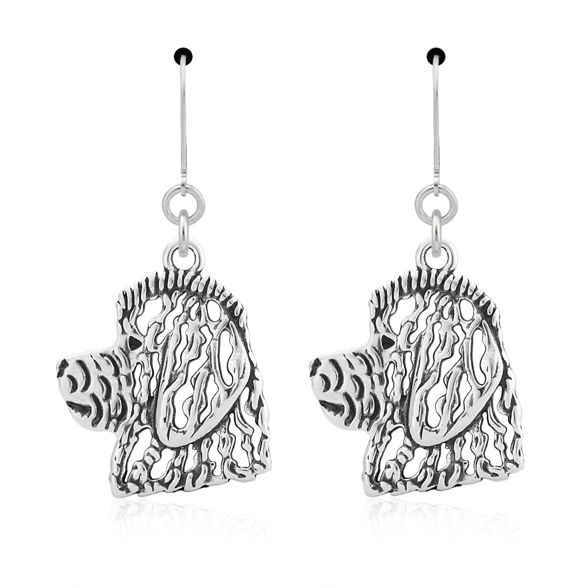 Goldendoodle Earrings in Sterling Silver