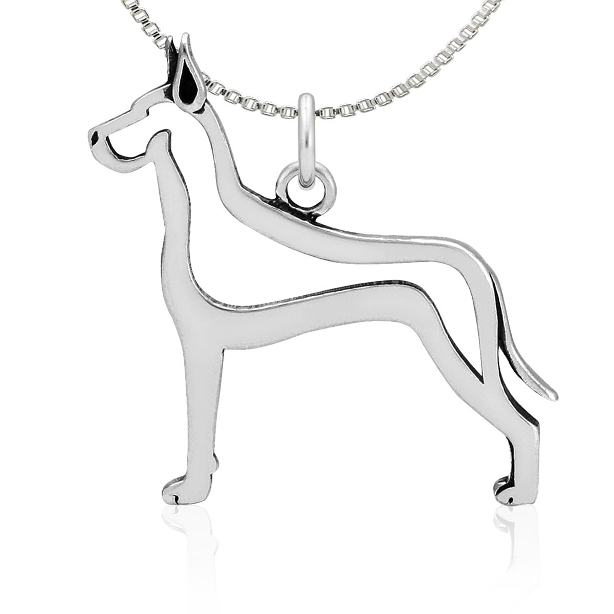 Sterling Silver Great Dane Necklace Jewelry