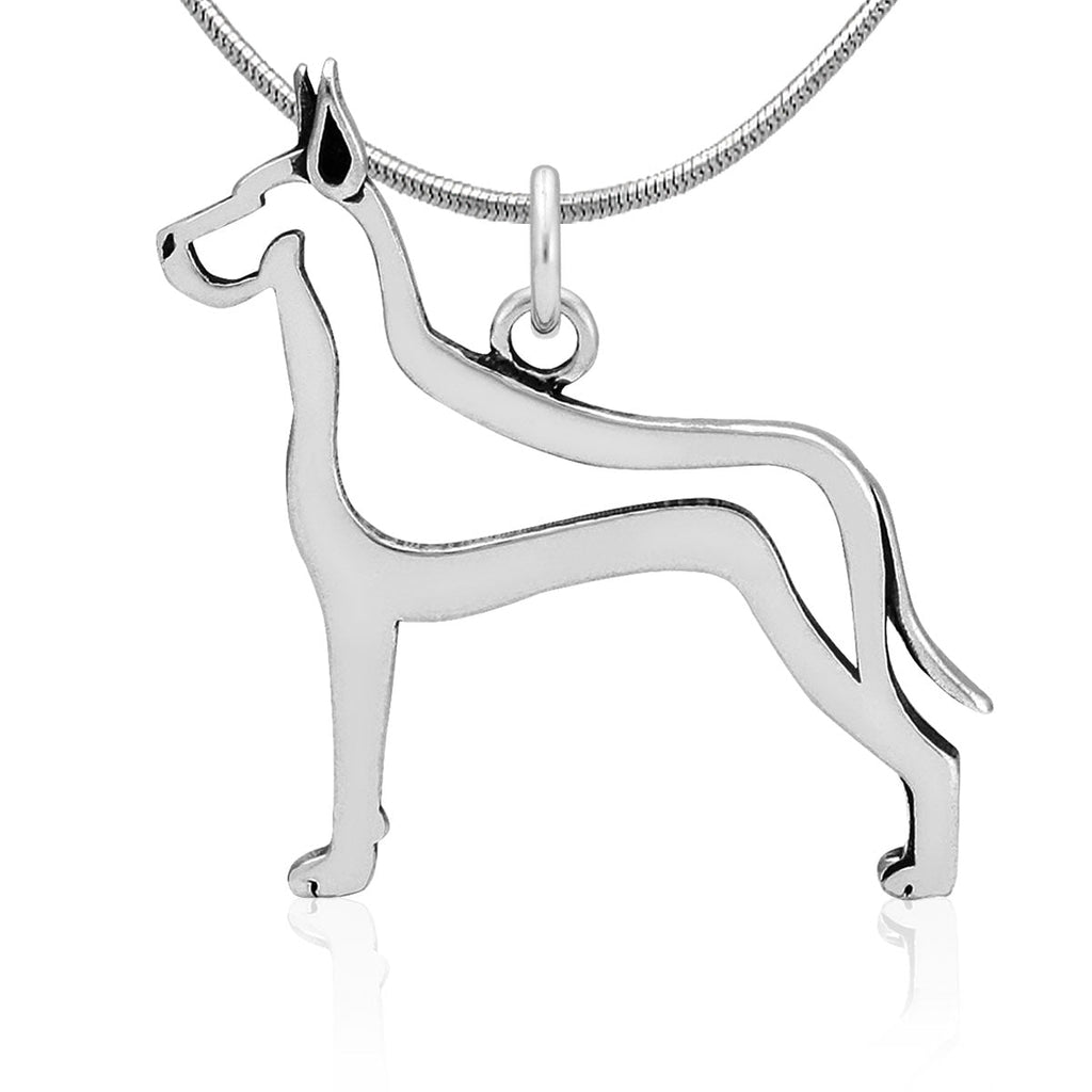 Sterling Silver Great Dane Necklace Jewelry