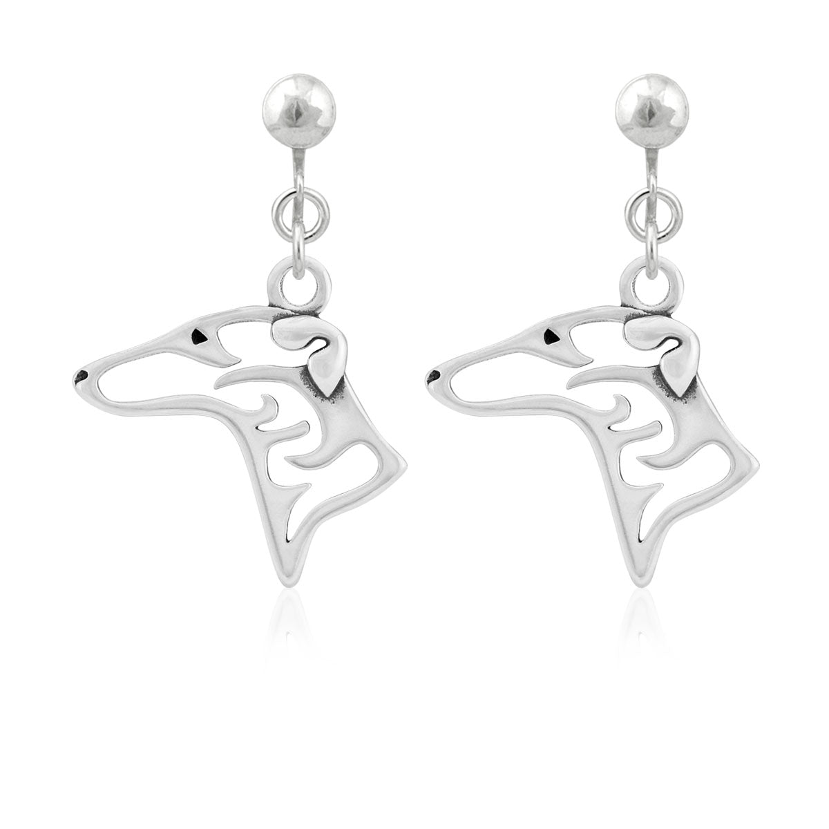 Greyhound Earrings in Sterling Silver