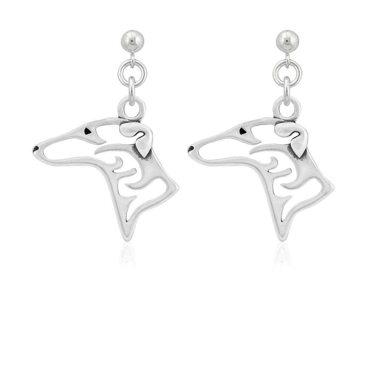 Greyhound Earrings in Sterling Silver