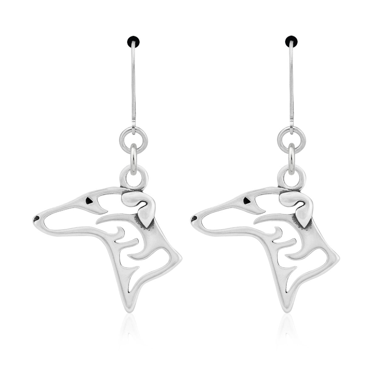 Greyhound Earrings in Sterling Silver