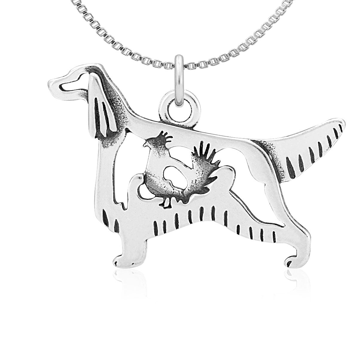Sterling Silver Irish Setter Necklace Jewelry