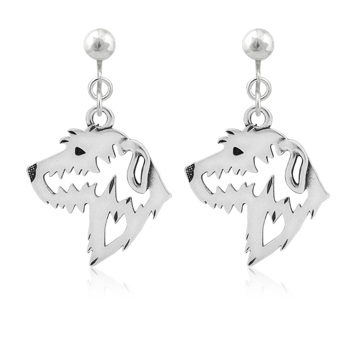 Irish Wolfhound Earrings in Sterling Silver