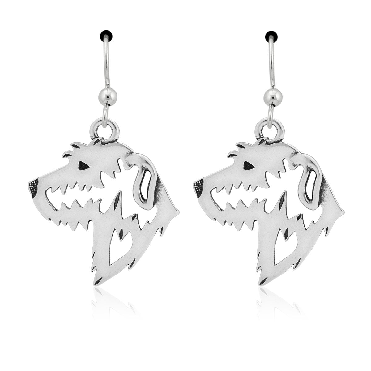 Irish Wolfhound Earrings in Sterling Silver
