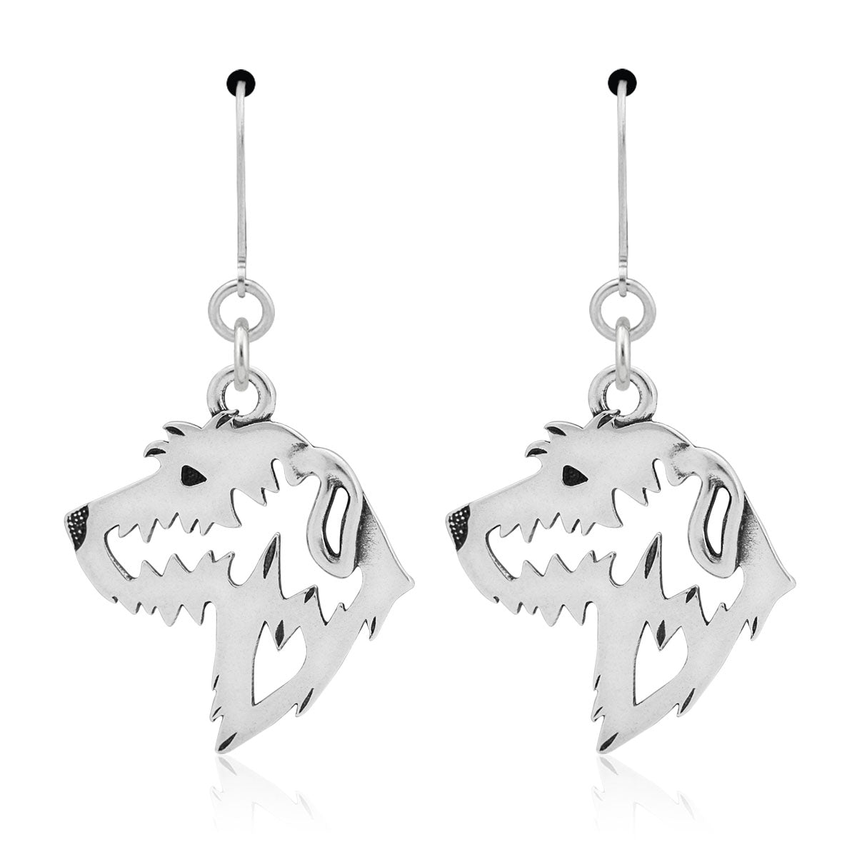 Irish Wolfhound Earrings in Sterling Silver