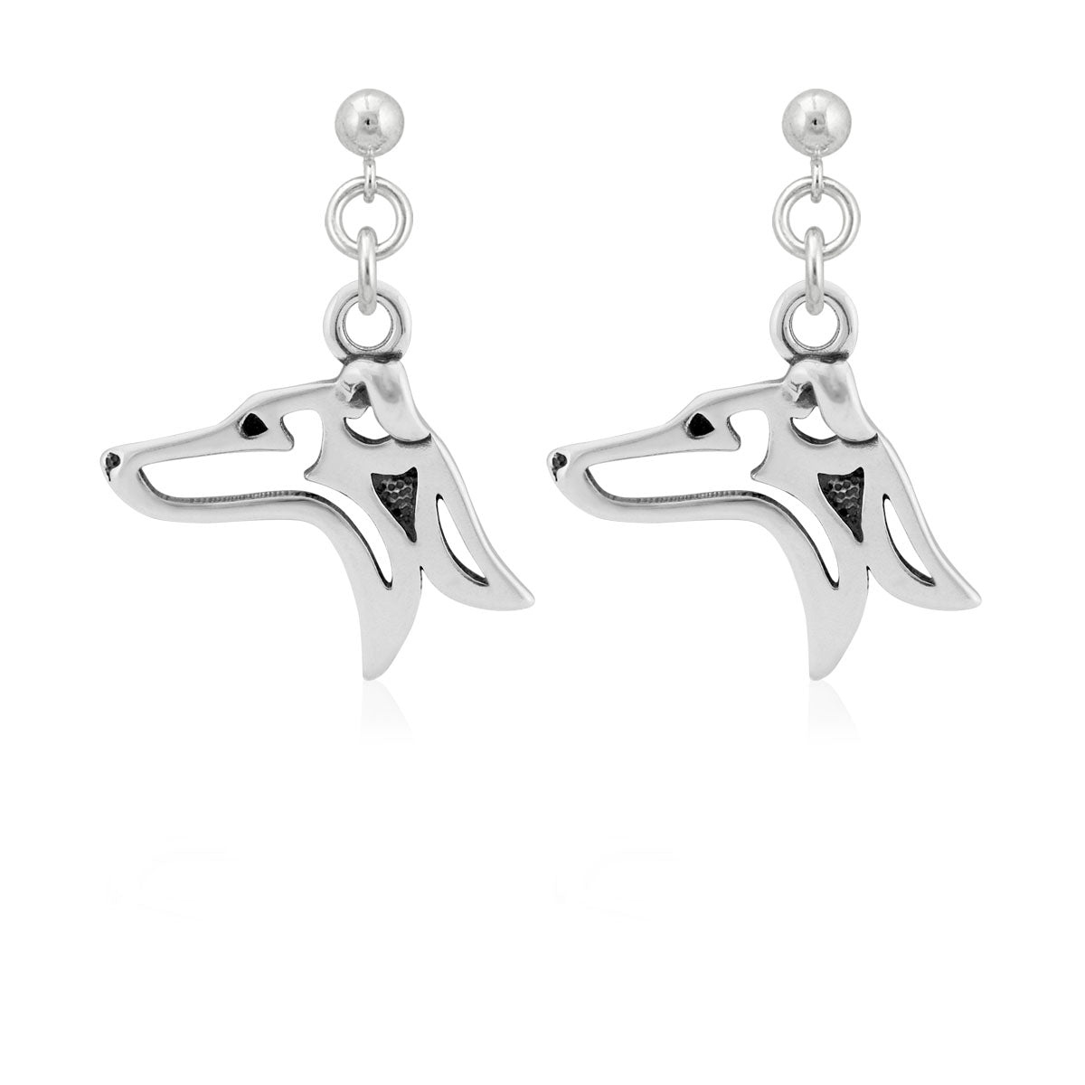 Italian Greyhound Earrings in Sterling Silver