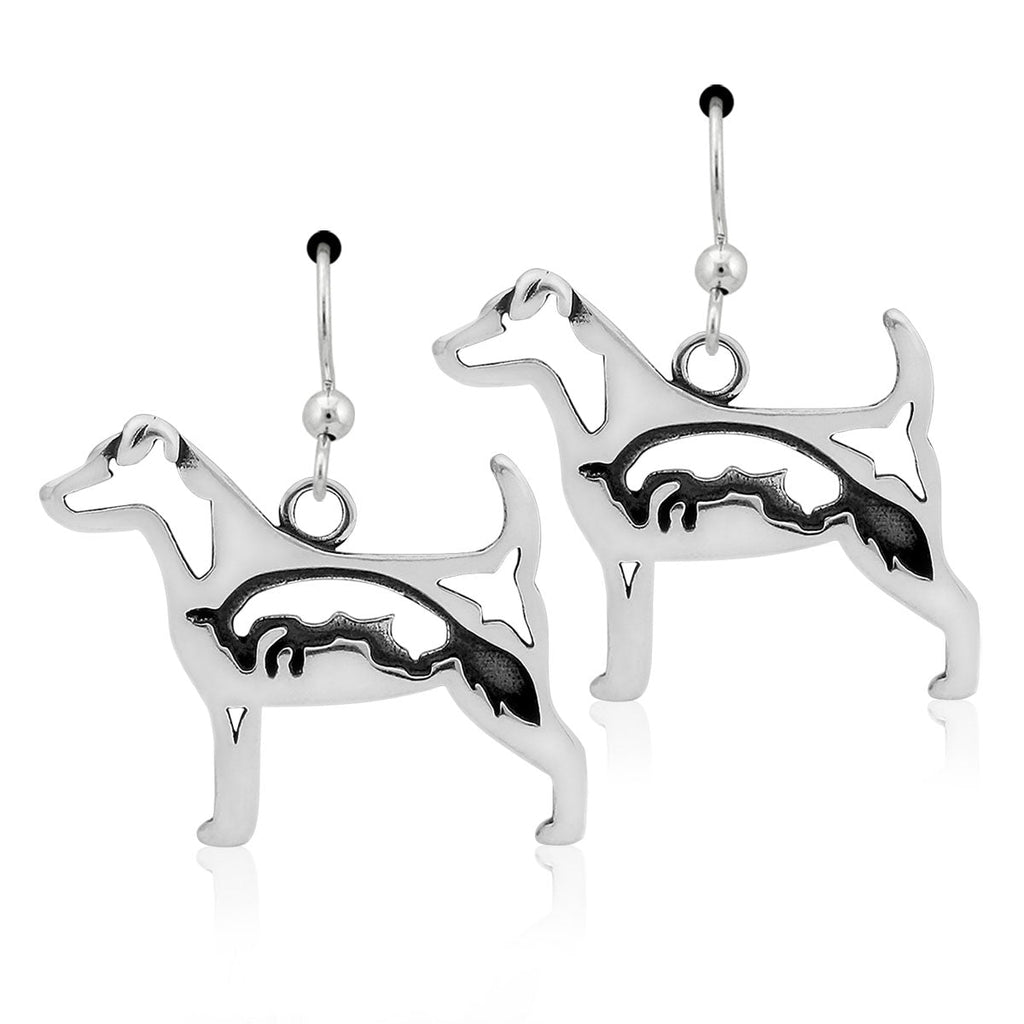 Sterling Silver Jack Russell Terrier Earrings