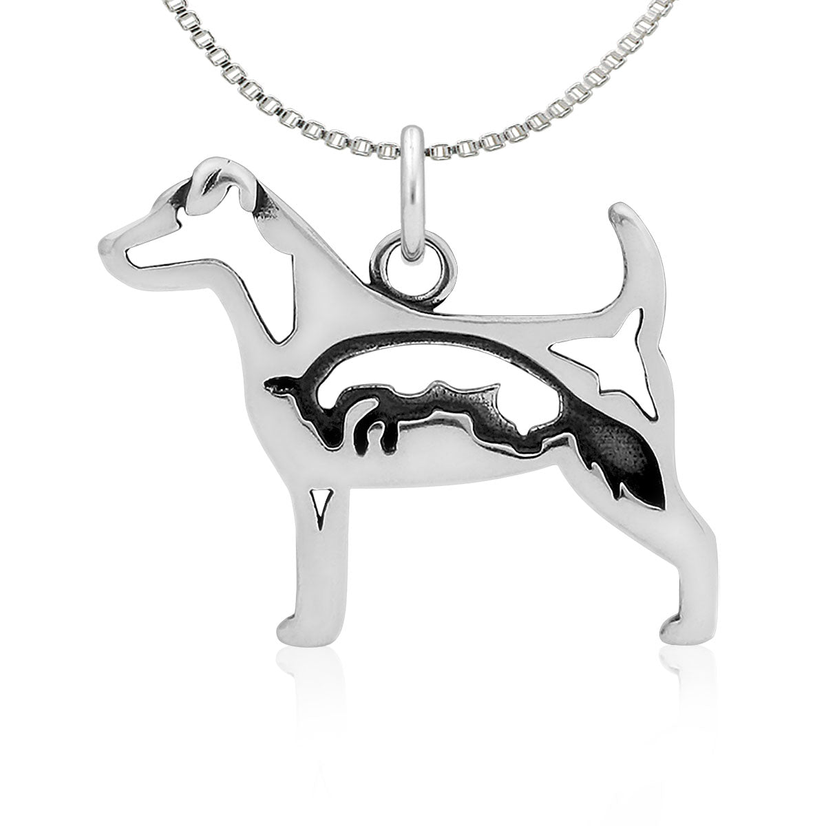 Sterling Silver Jack Russell Terrier Necklace Jewelry