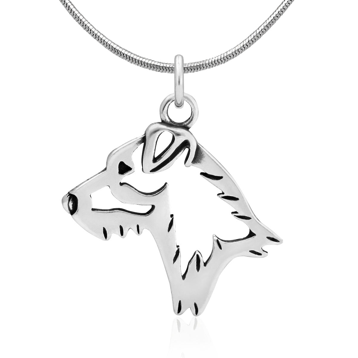 Jack Russell Terrier Necklace in Sterling Silver, Broken Coat