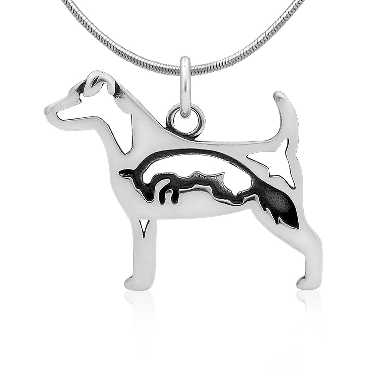Sterling Silver Jack Russell Terrier Necklace Jewelry