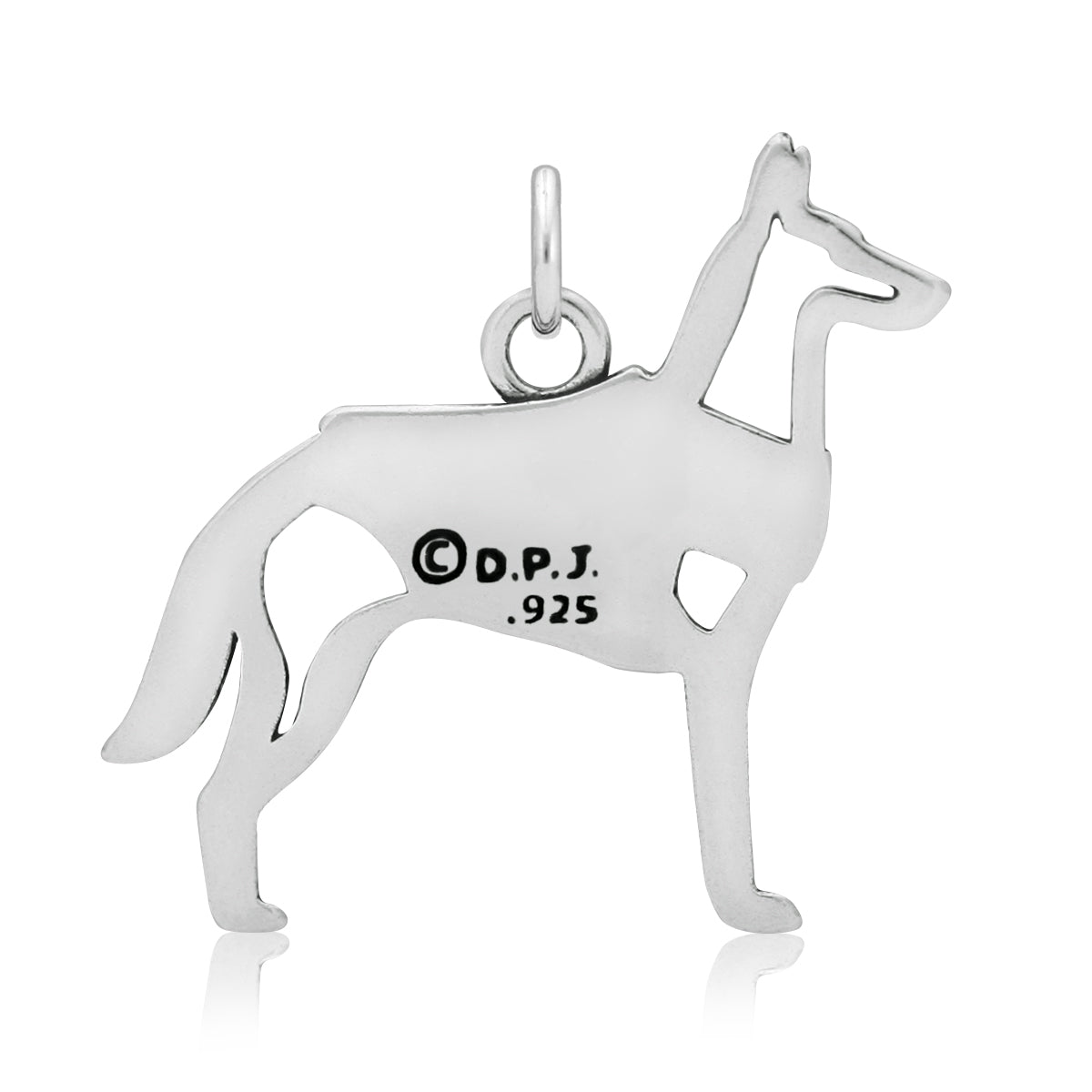 Belgian Malinois K-9 Unit Necklace in Sterling