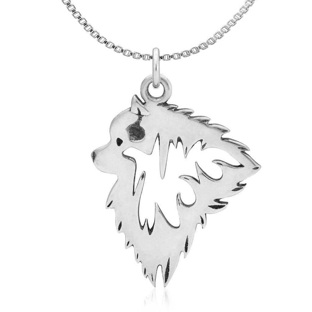 Keeshond Necklace in Sterling Silver