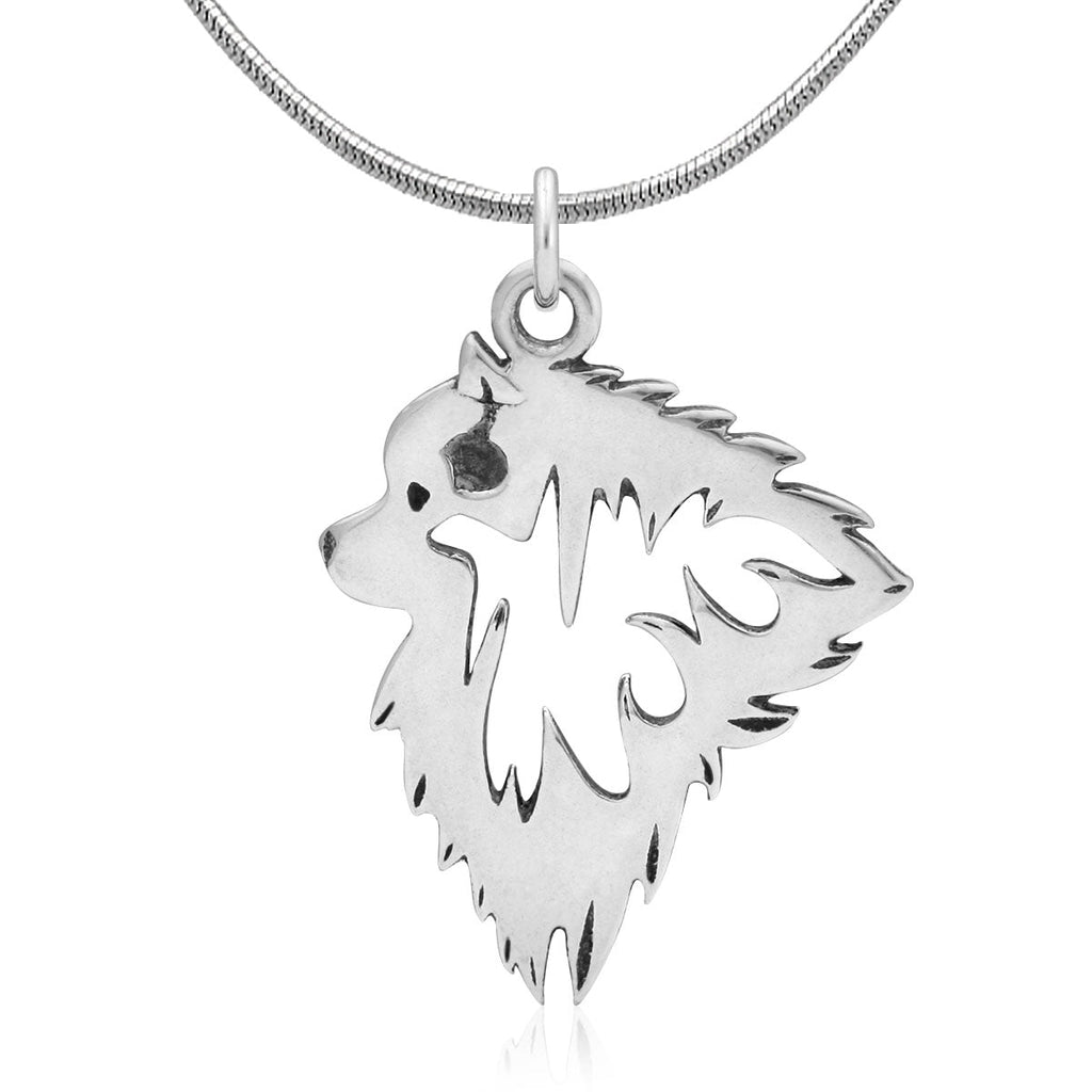 Keeshond Necklace in Sterling Silver