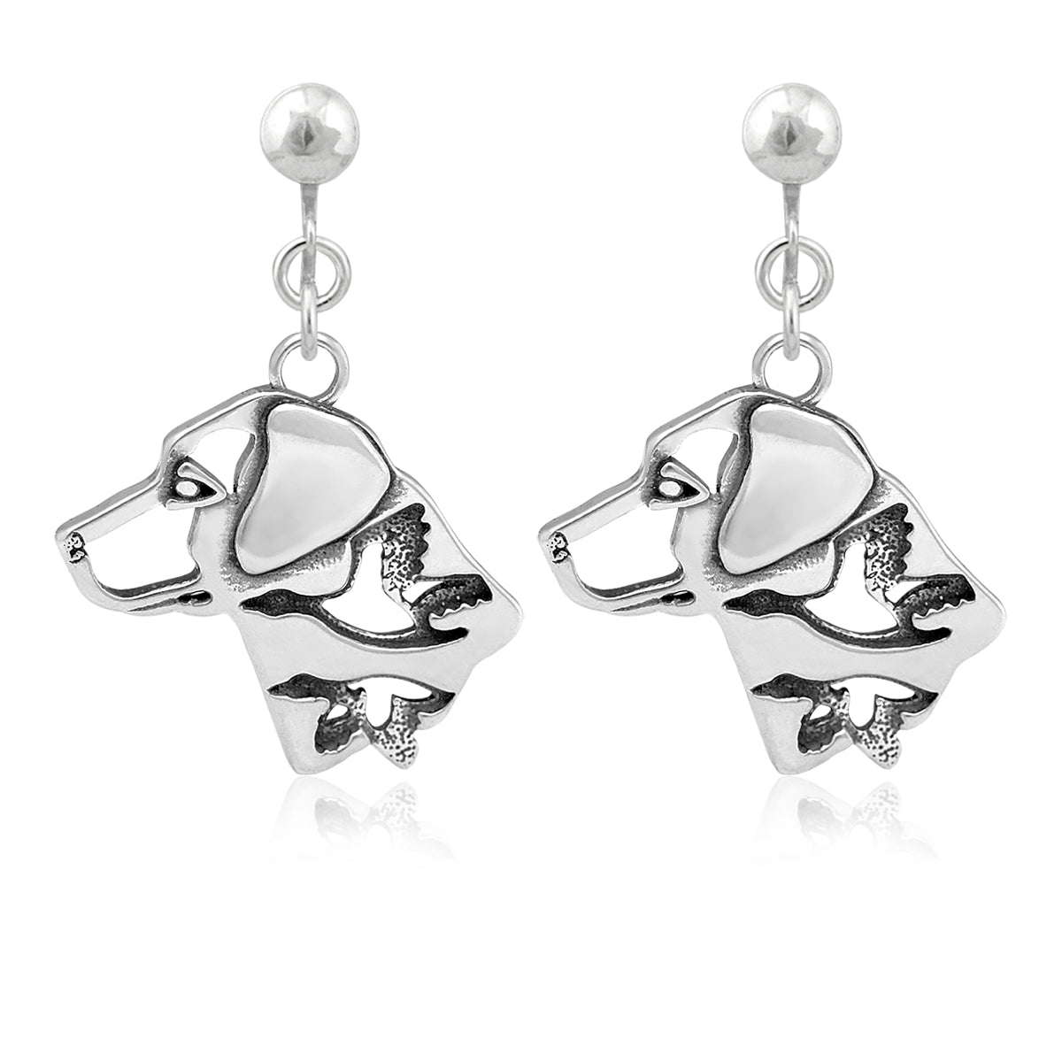 Labrador Retriever Earrings in Sterling Silver