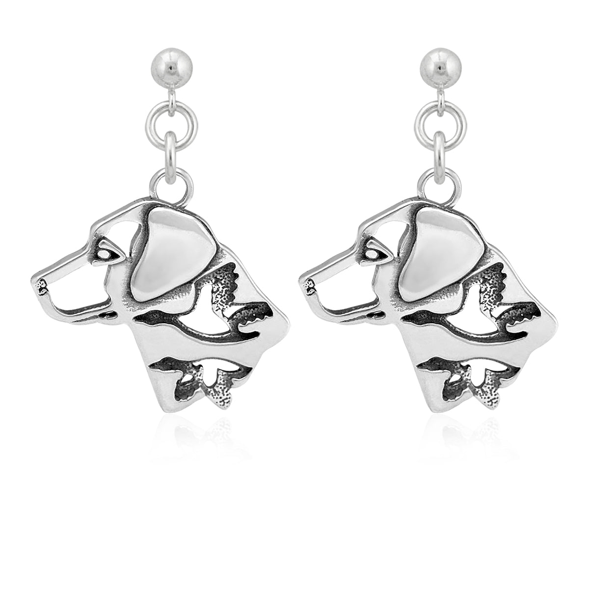 Labrador Retriever Earrings in Sterling Silver